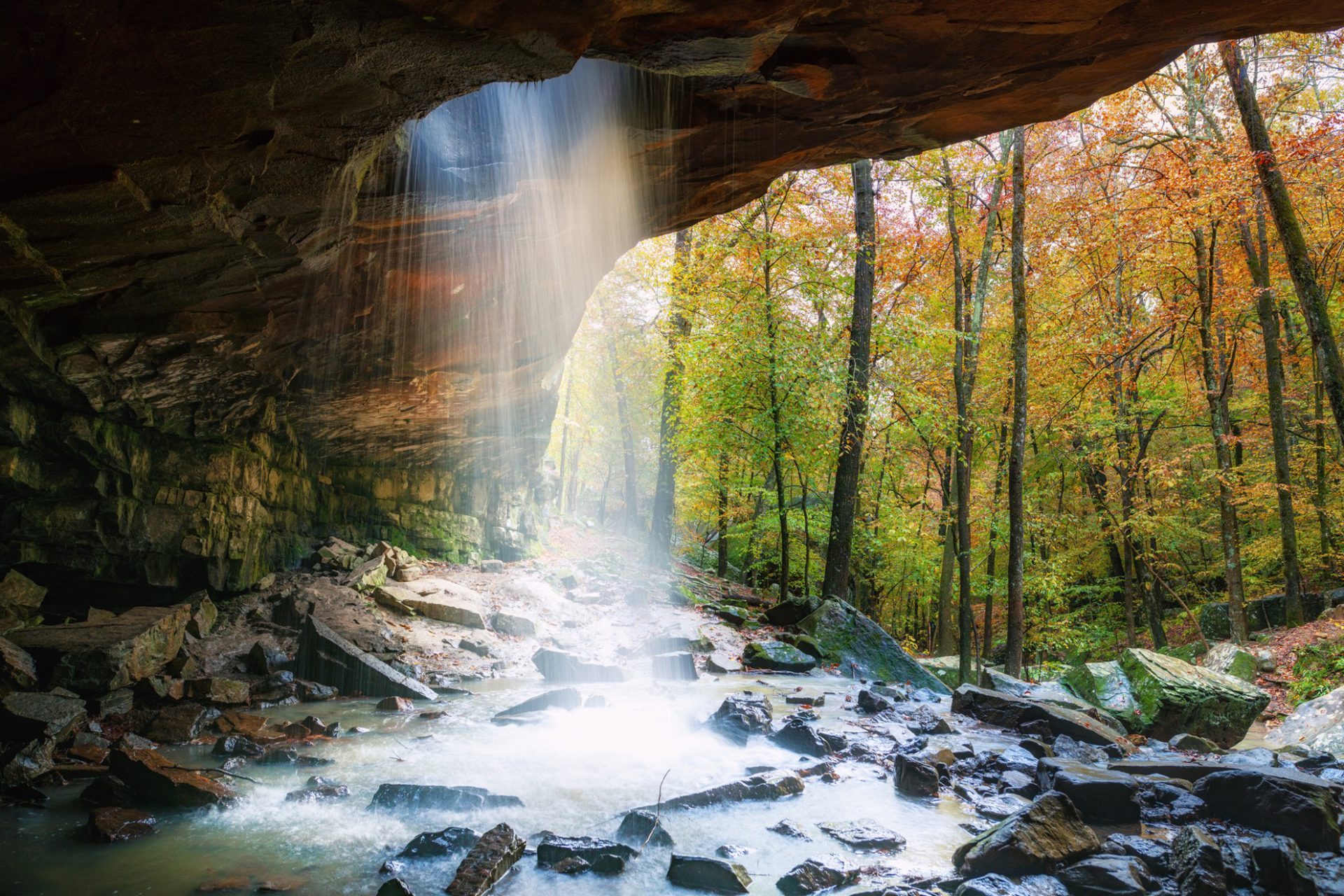 » Glory Hole Falls Ozark National Forest in Autumn